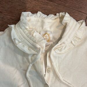 Anthropologie | Tops | Anthropologie Ric Rac Collared Ruffle Tie Neck ...